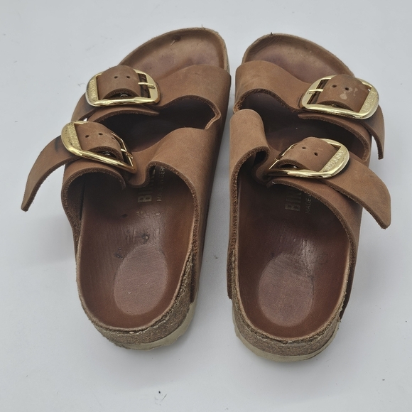 Birkenstock Arizona Big Buckle Sandals Cognac Leather Size 37 US 6 6.5 - Picture 6 of 11
